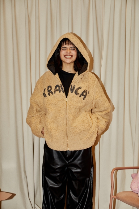 Campera Corderito Beige