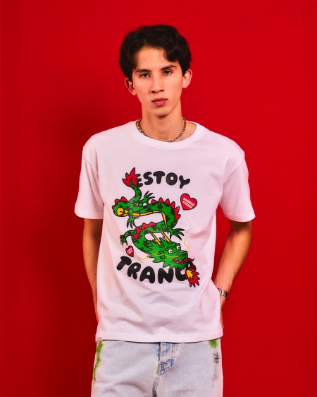 Remera Estoy Tranca Blanca